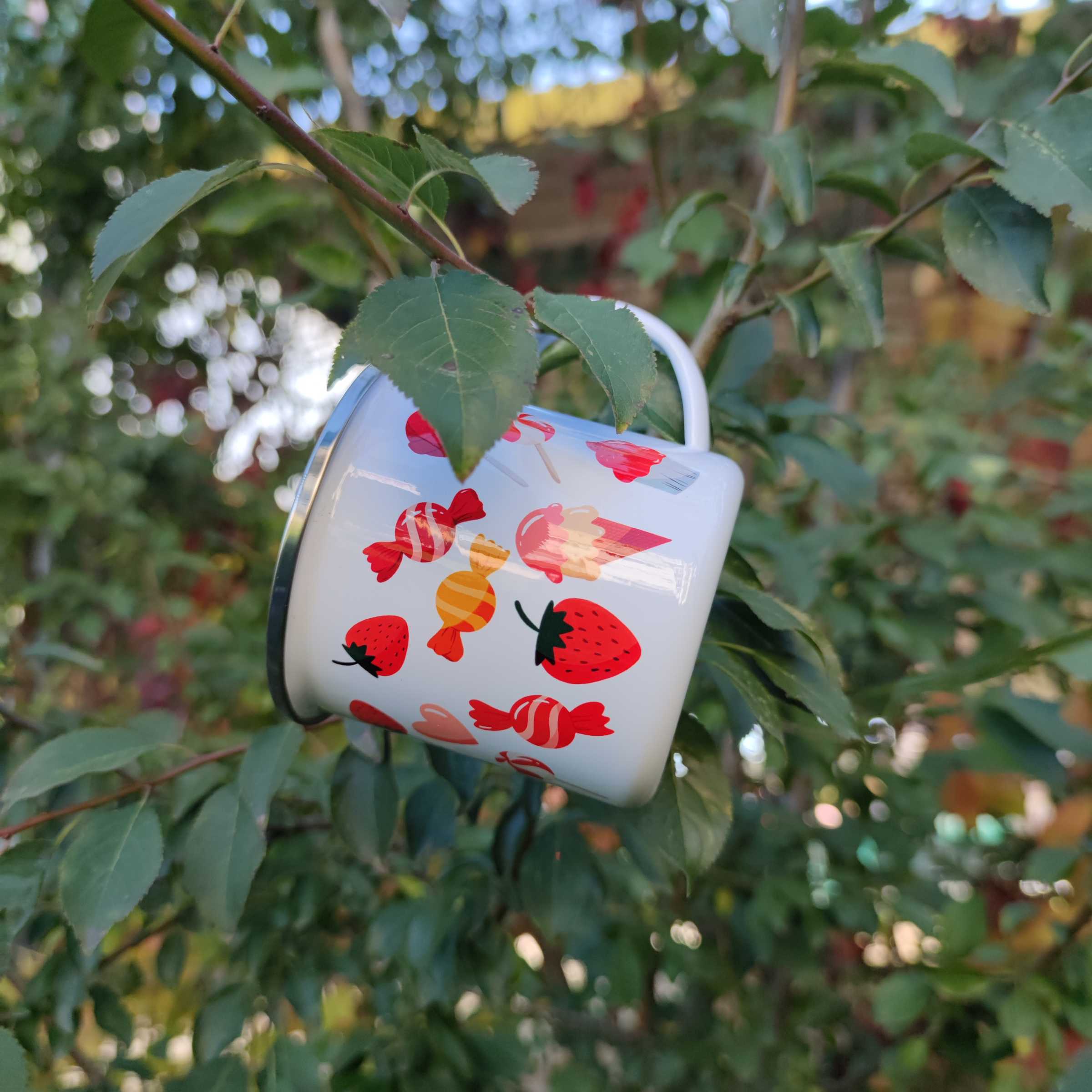 Cană emailată dulciuri