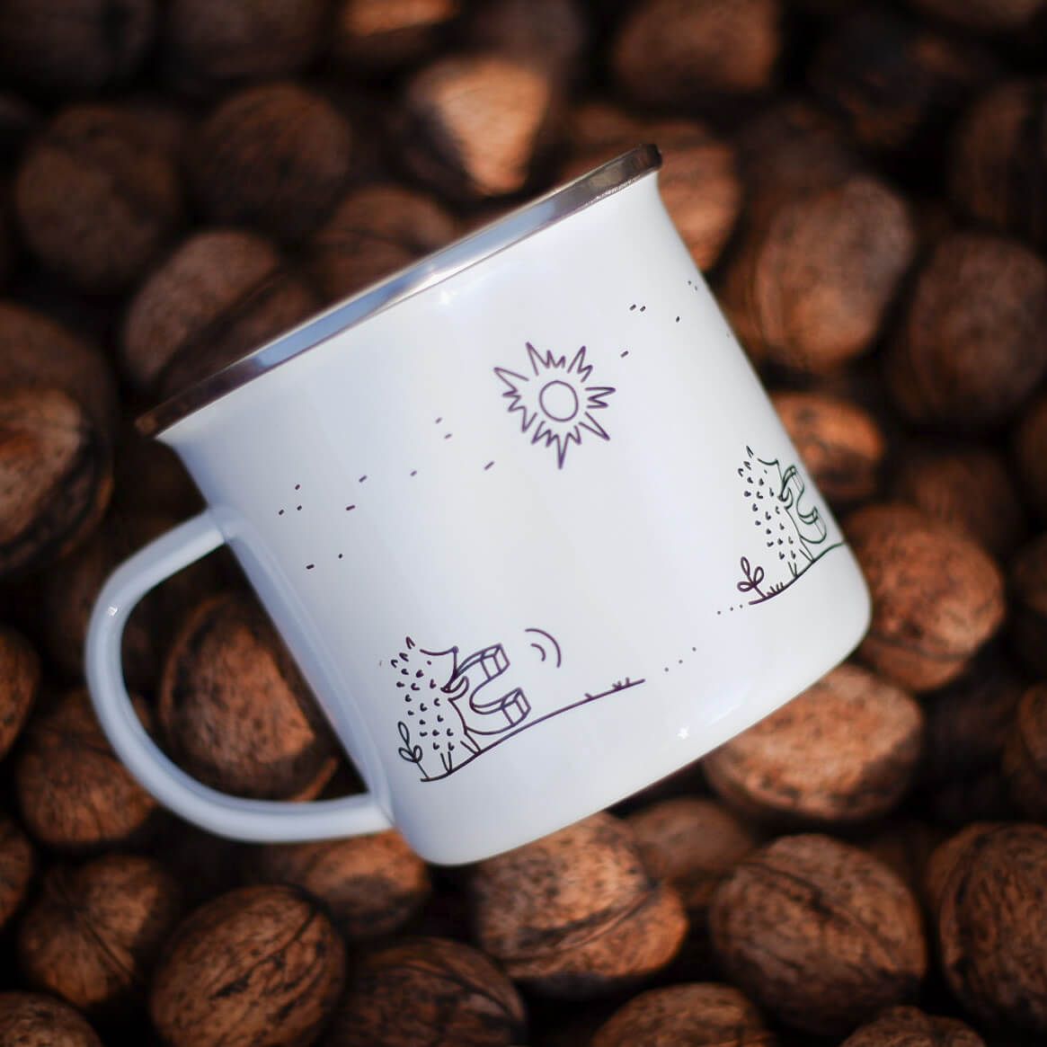 Hedgehog Magnet Enamel Mug