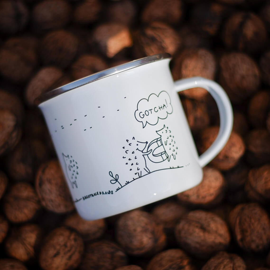 Hedgehog Magnet Enamel Mug