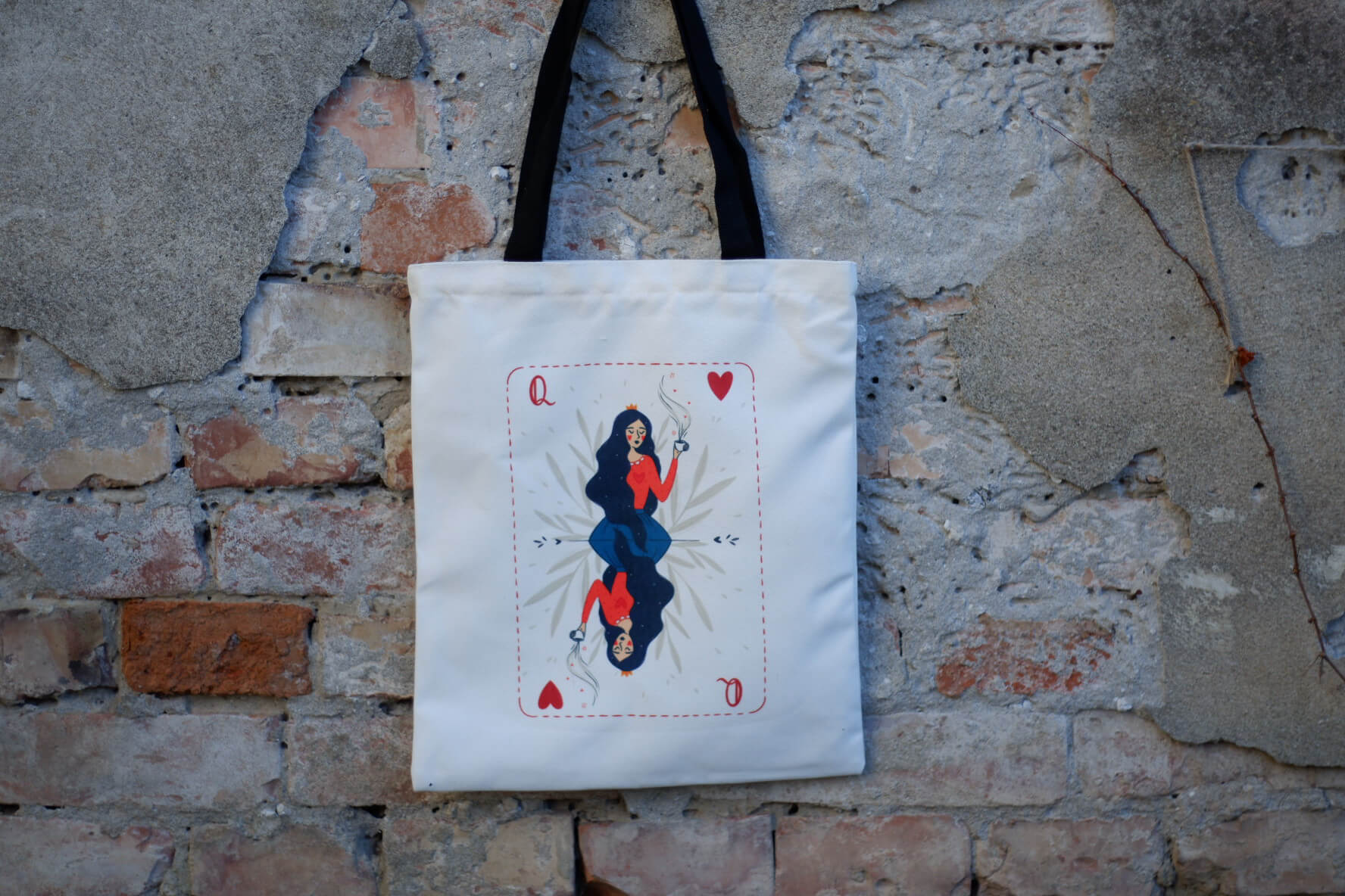 Sacosă "Queen of hearts"