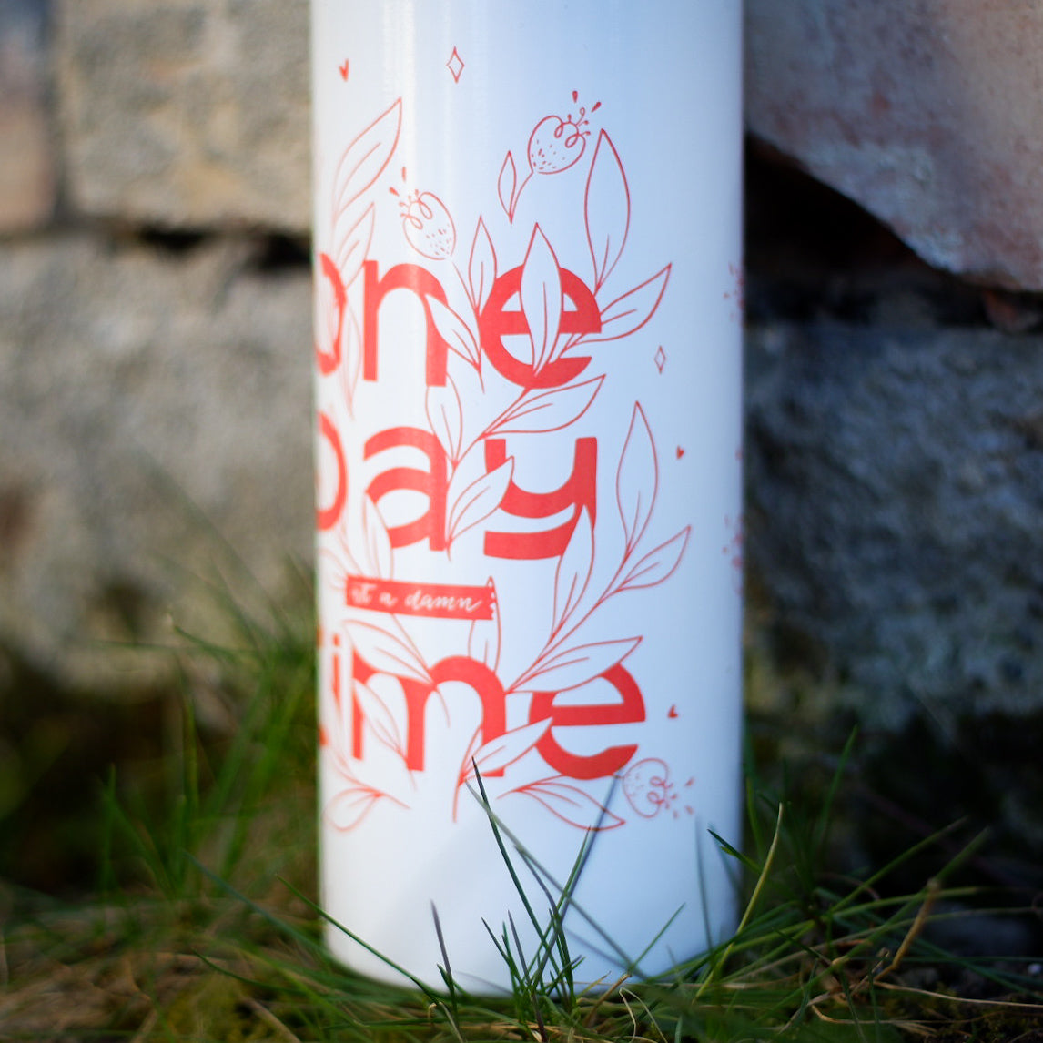 "One Day At A Damn Time" Sticlă de apă din oțel inoxidabil 750ml