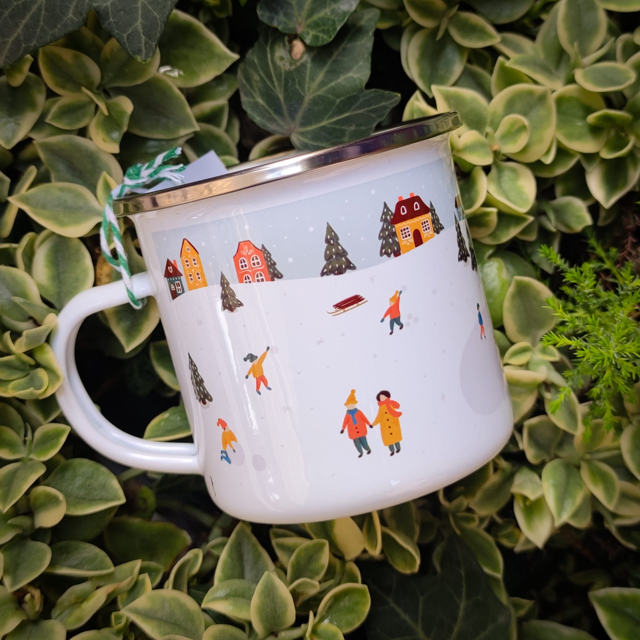 Cană emailată Craciun Winter wonderland