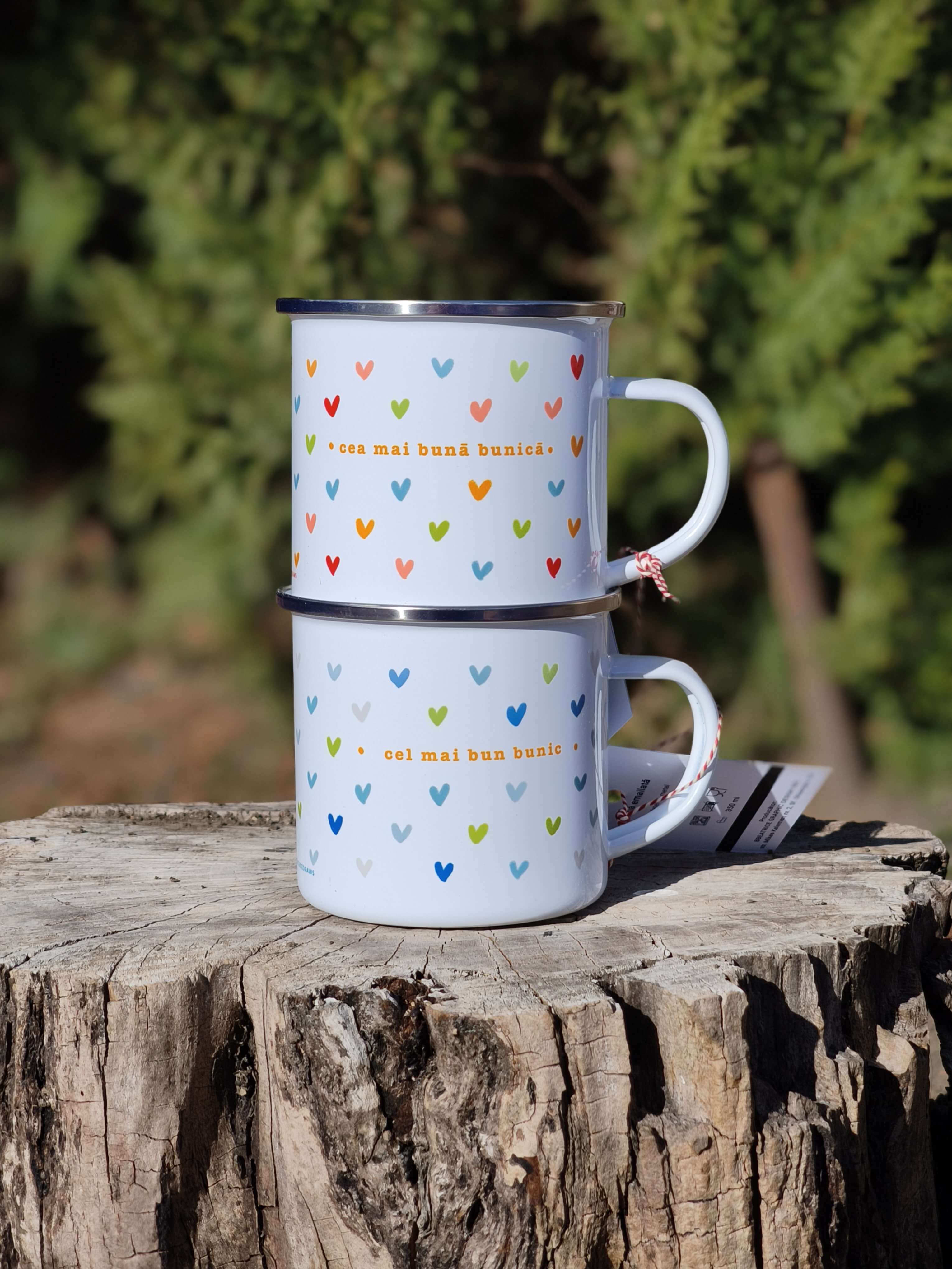Cană emailată "Cea mai bună bunică" - Personalizabil