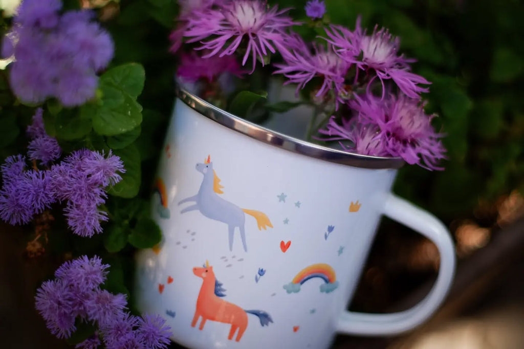 Cană emailată - Unicorni