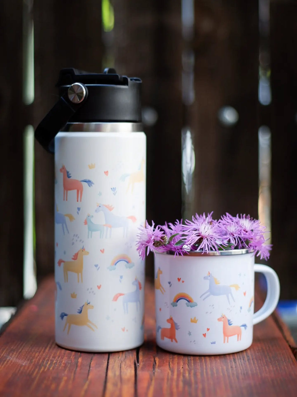 Termos 500 ml – capac dublu (flip & pai) - unicorni