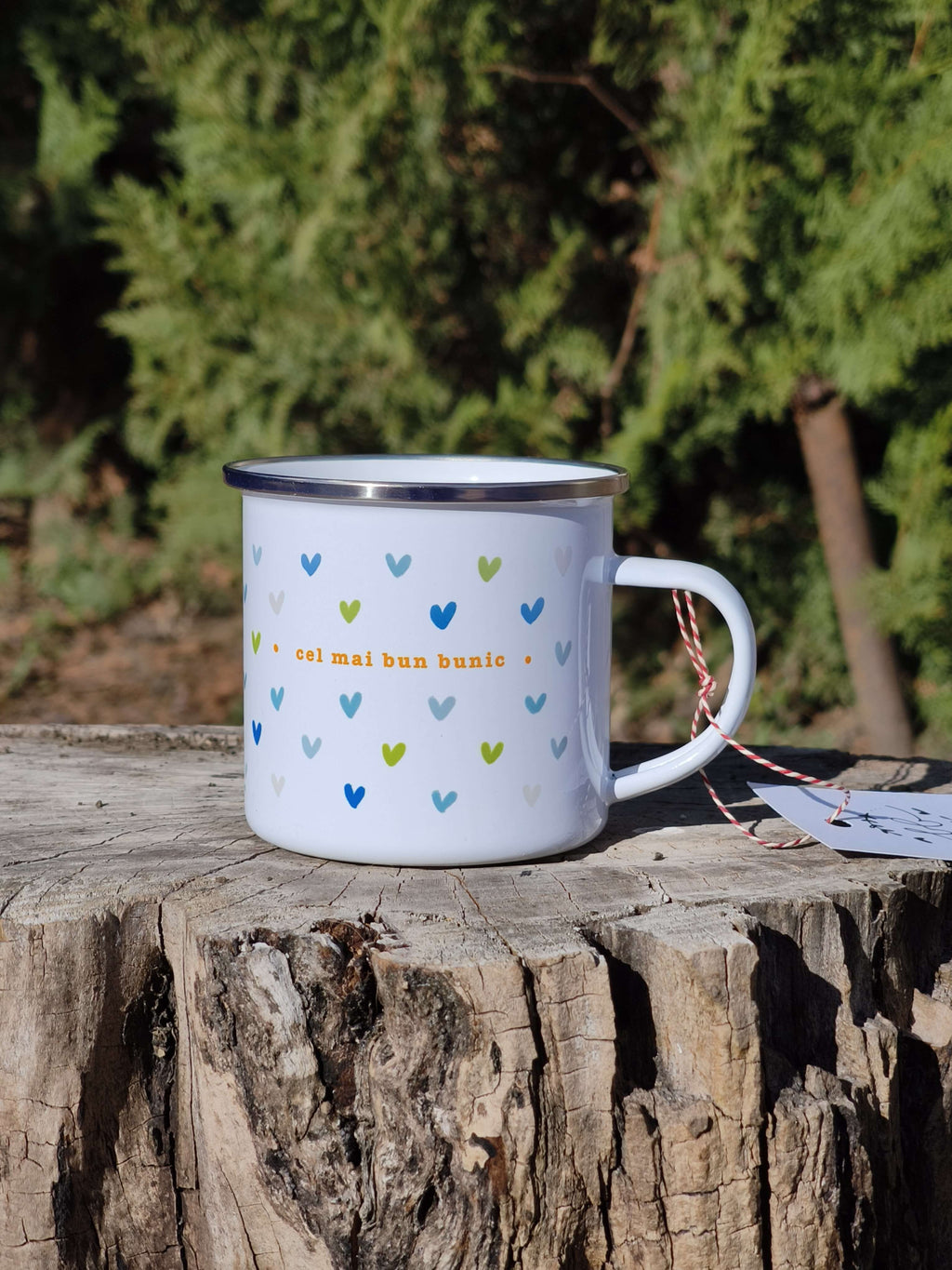 Cană emailată "Cel mai bun bunic" - Personalizabil