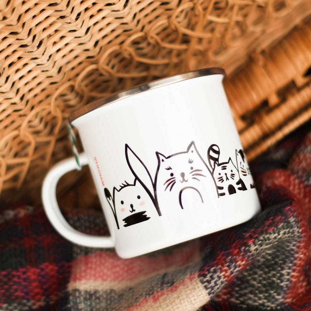 Cană emailată Pisicuțe