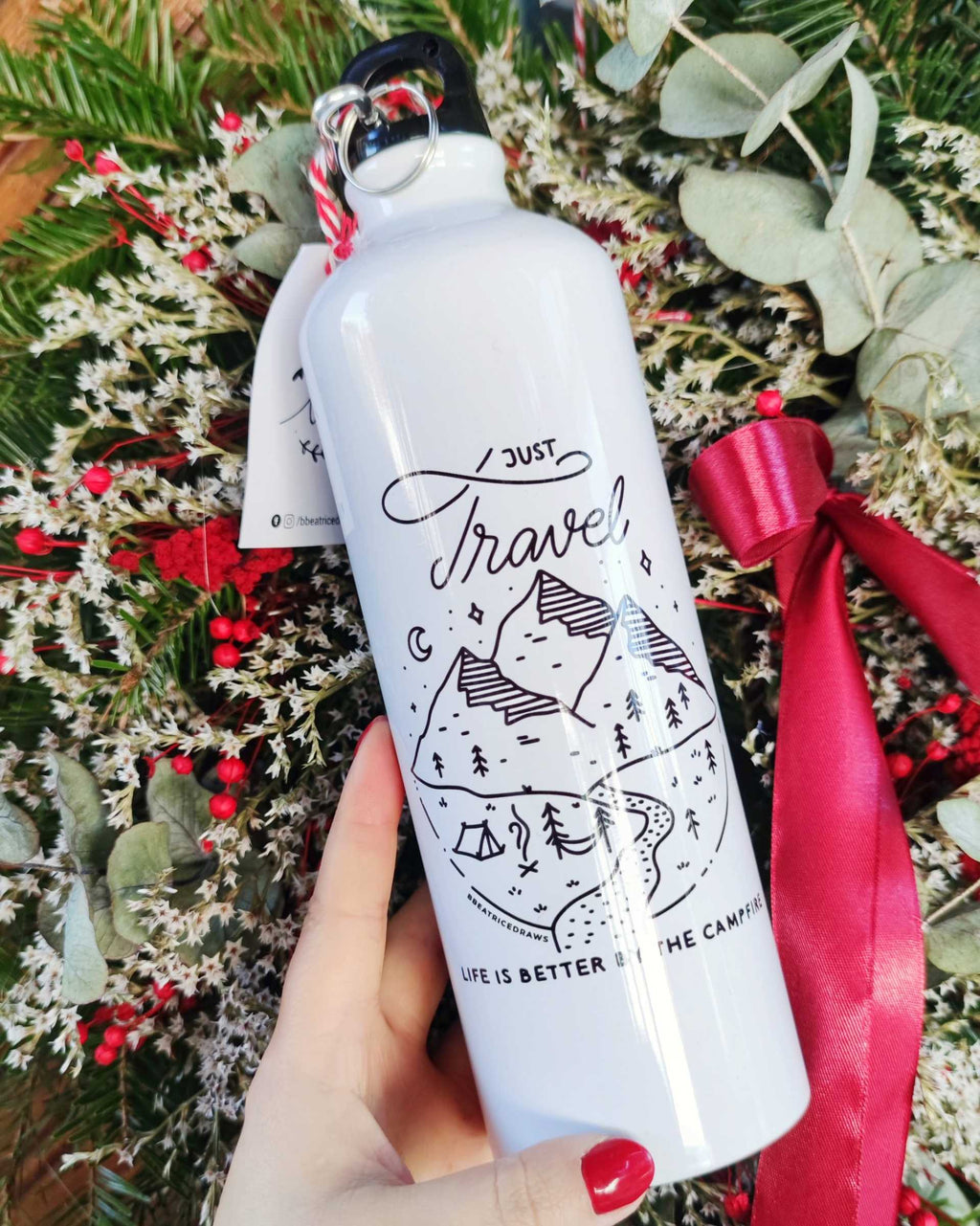 "Just Travel..." Sticlă de apă din oțel inoxidabil 750ml