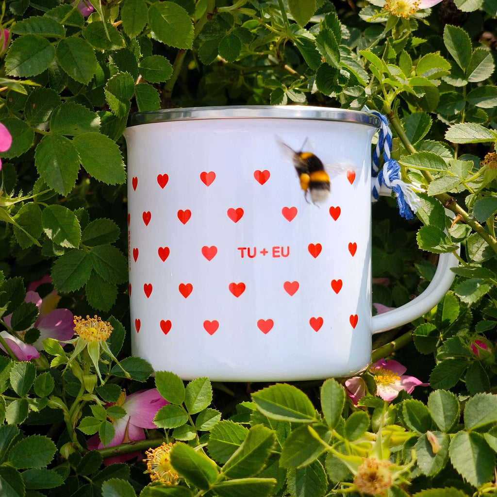 Cană emailată "TU+EU"