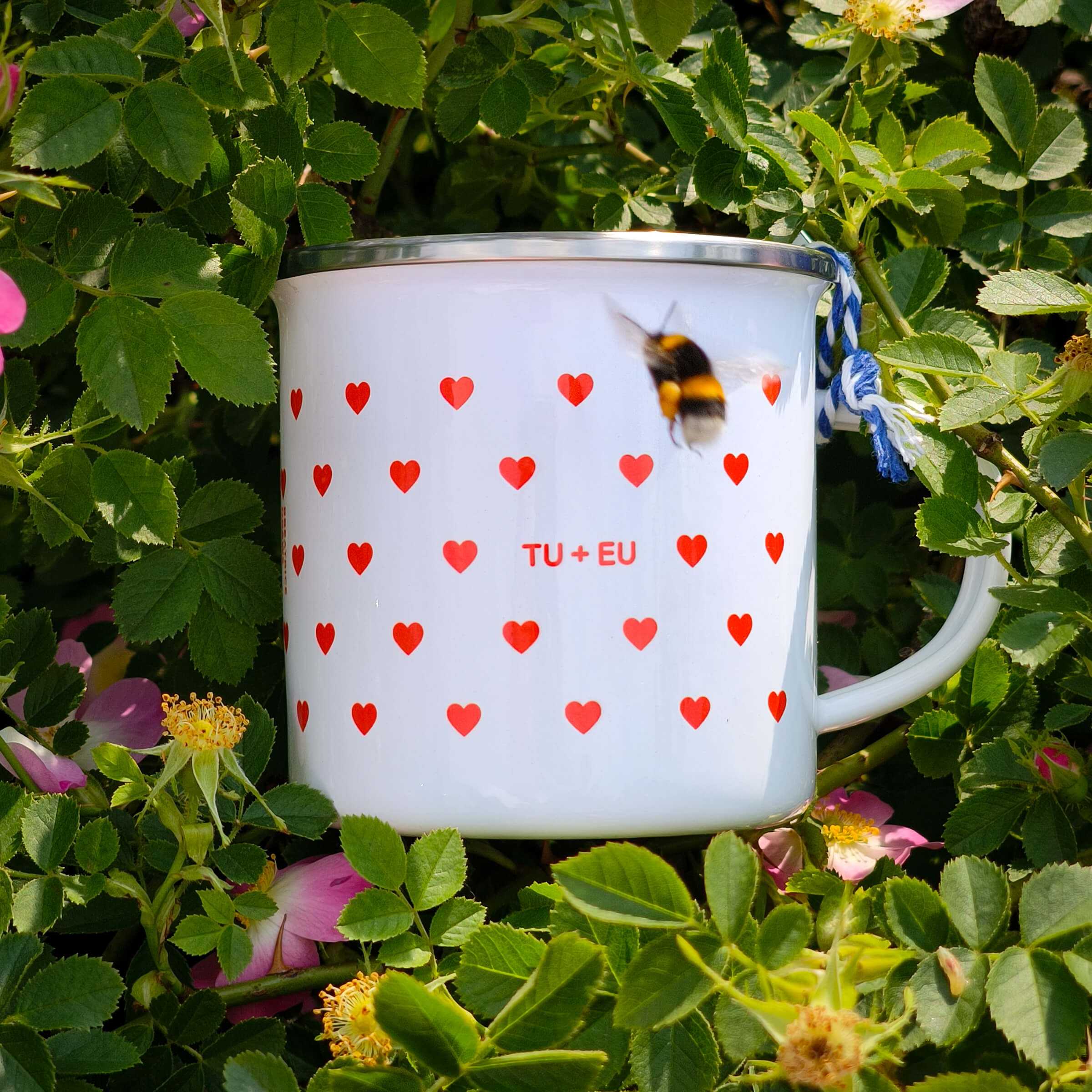 Cană emailată "TU+EU"