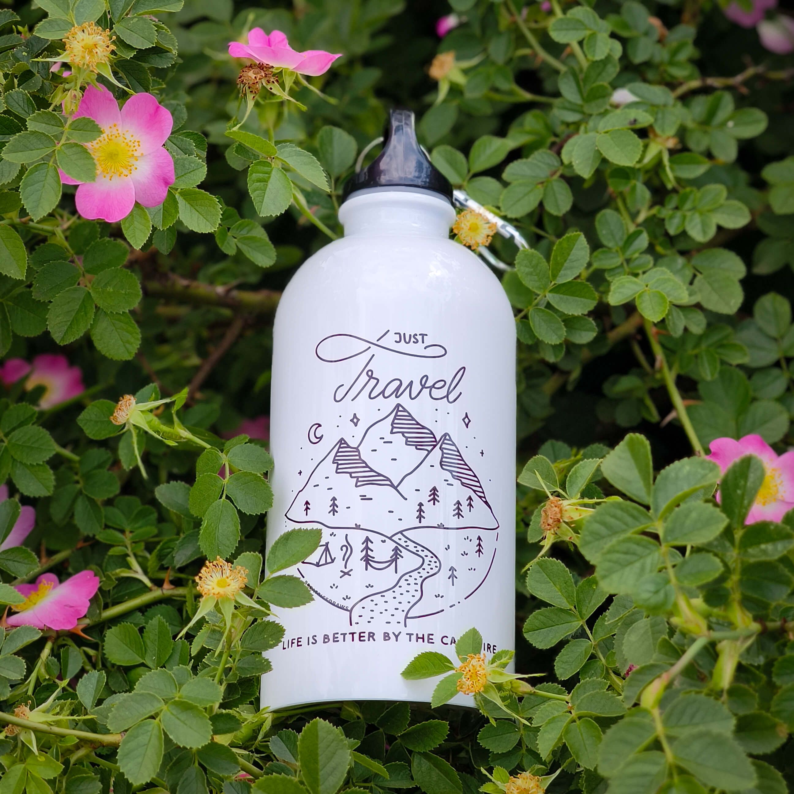 "Just travel..." Sticlă pentru apă din oțel inoxidabil 500ml