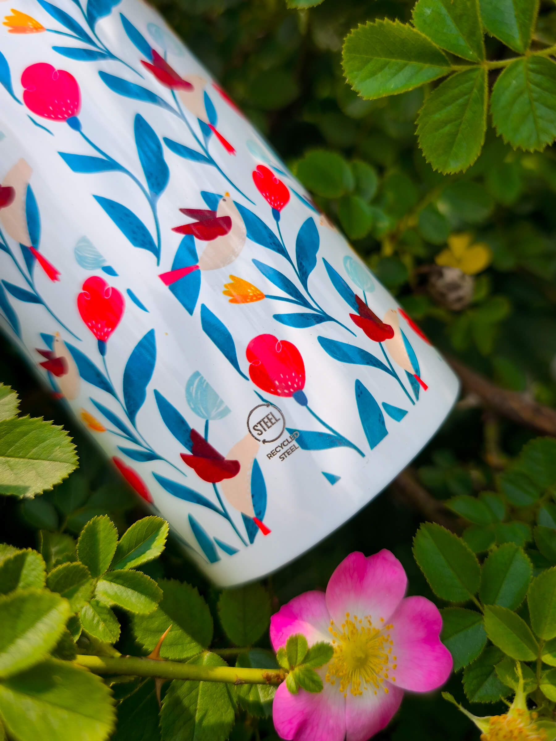 Sticlă pentru apă din oțel inoxidabil Blue birds