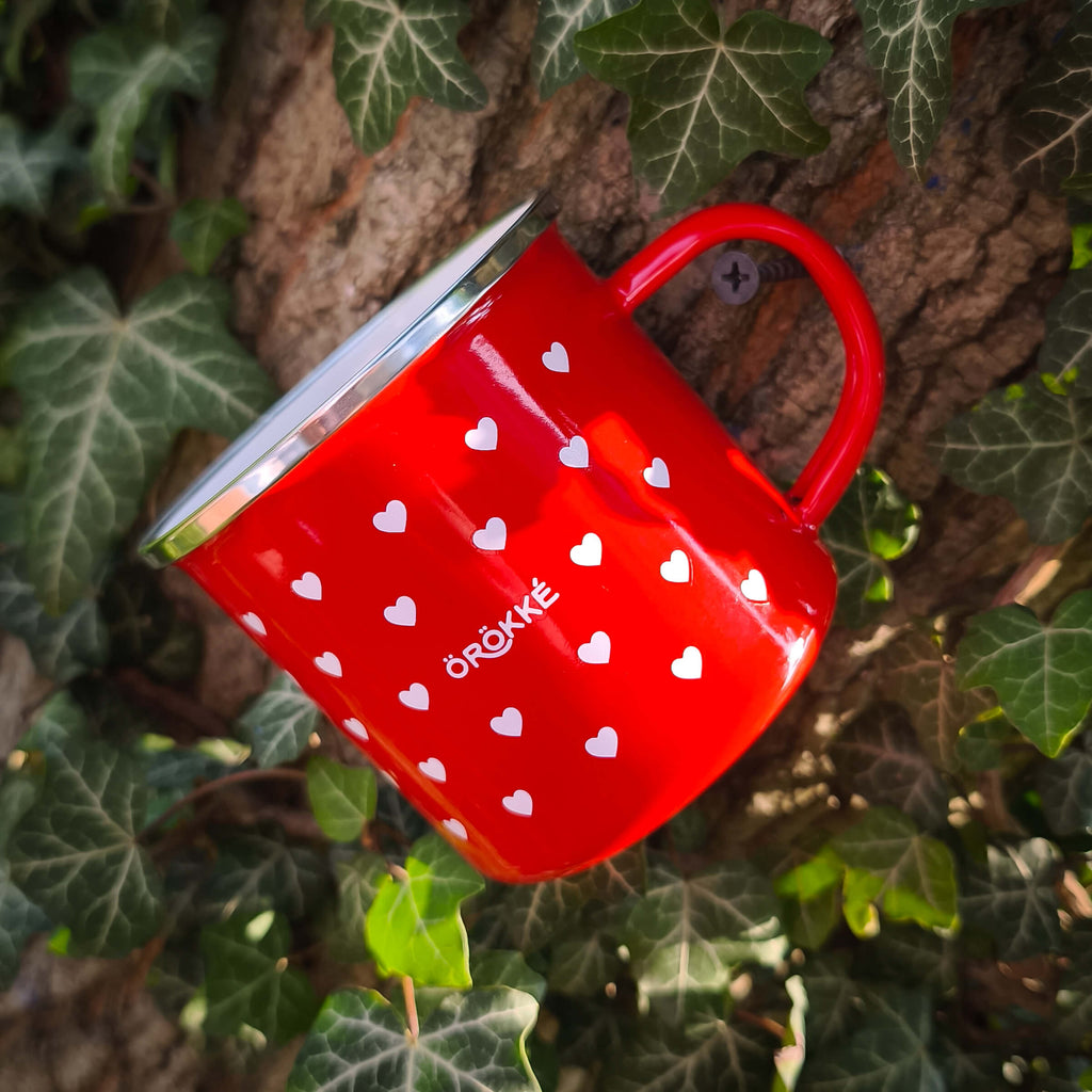 "Örökké" Cană emailată - ROȘU