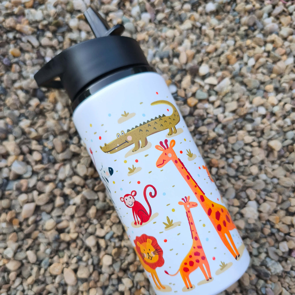 Sticlă cu pai din oțel inoxidabil 500ml - Animale