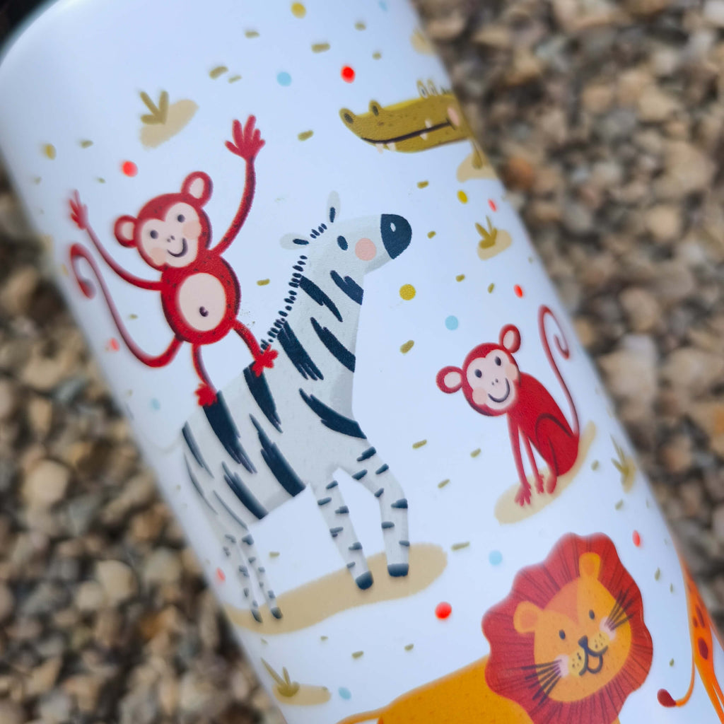 Sticlă cu pai din oțel inoxidabil 500ml - Animale