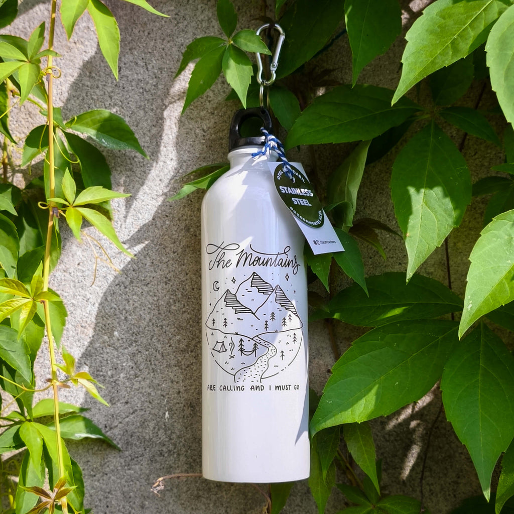 "The Mountains Are Calling..." Sticlă pentru apă din oțel inoxidabil 750ml
