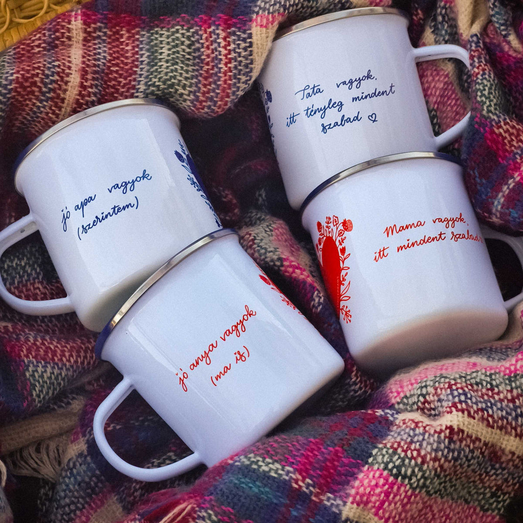 Cană emailată "Mama vagyok, itt mindent szabad"