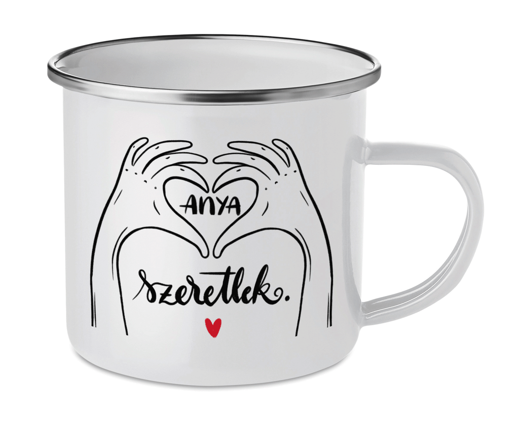 „Anya szeretlek” Zománcozott fém bögre