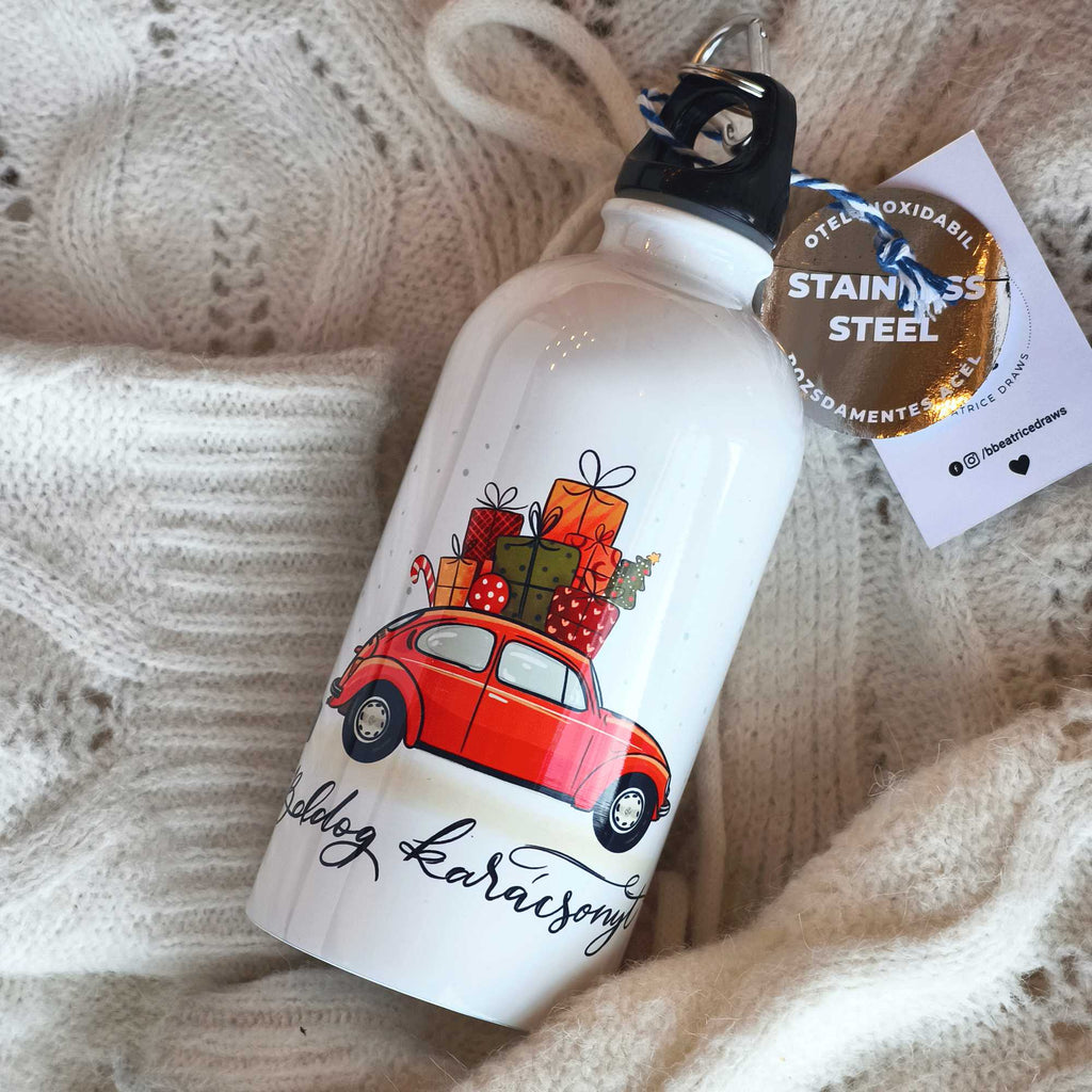 Sticlă pentru apă Volksvagen Bug pentru Crăciun 500ml