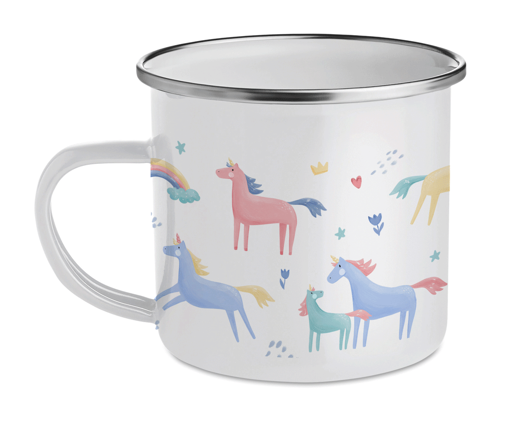 Cană emailată - Unicorni
