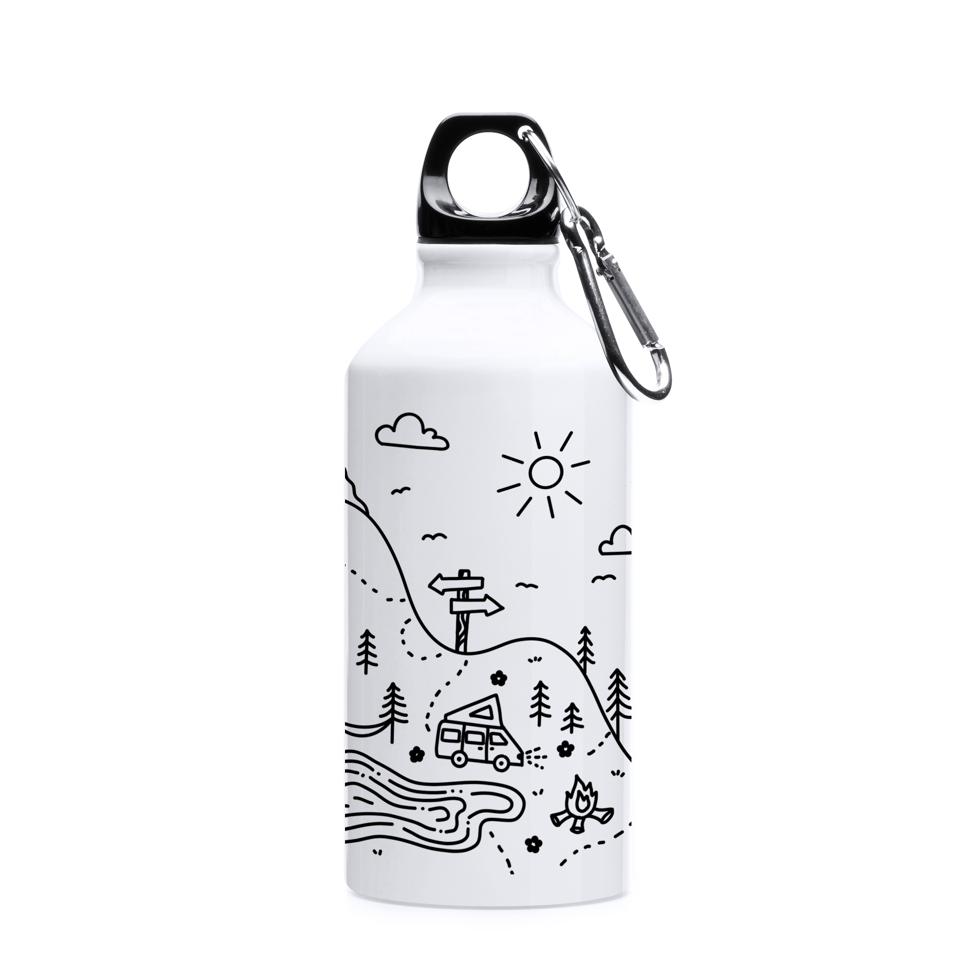 "Wanderlust" Sticlă pentru apă din oțel inoxidabil 500ml