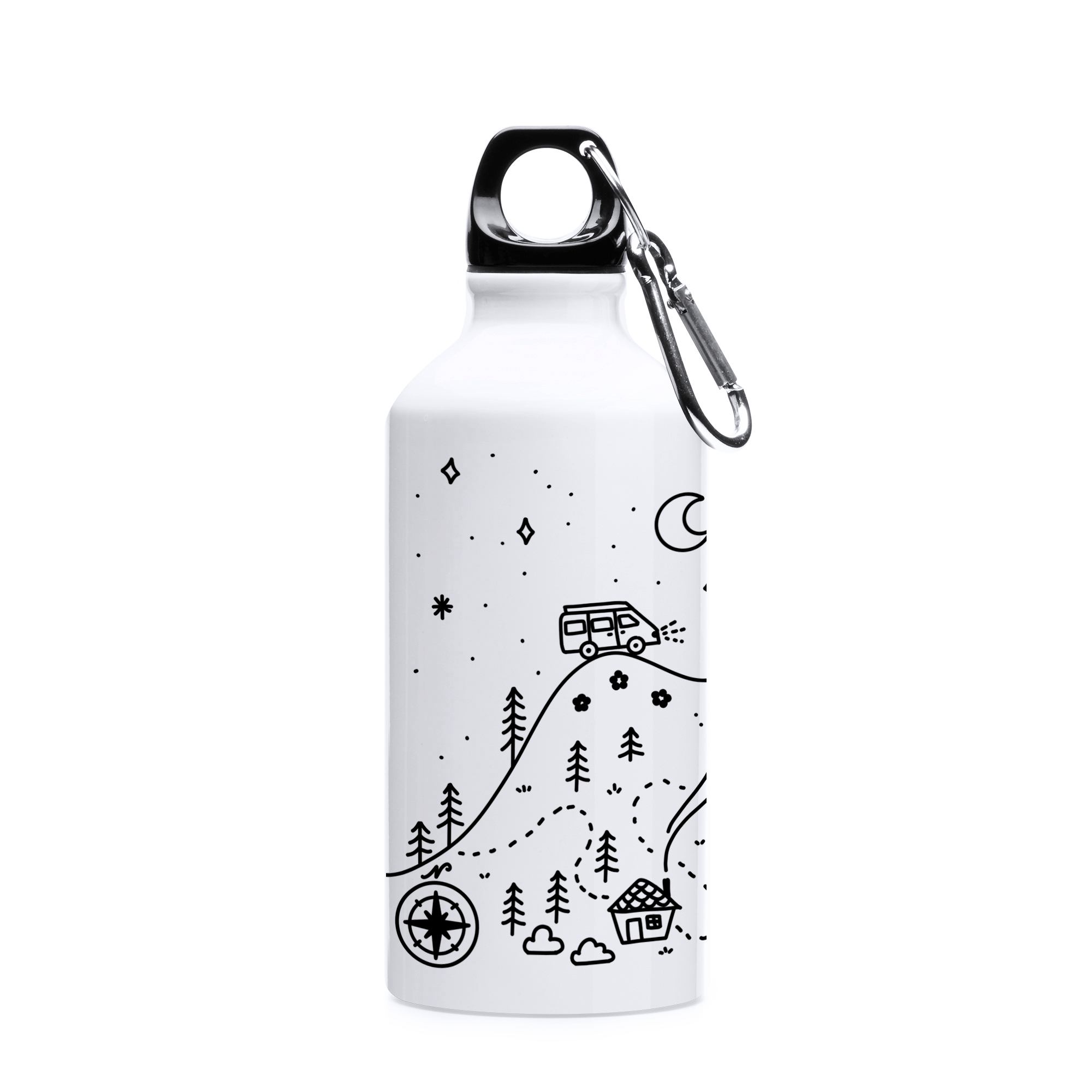 "Wanderlust" Sticlă pentru apă din oțel inoxidabil 500ml