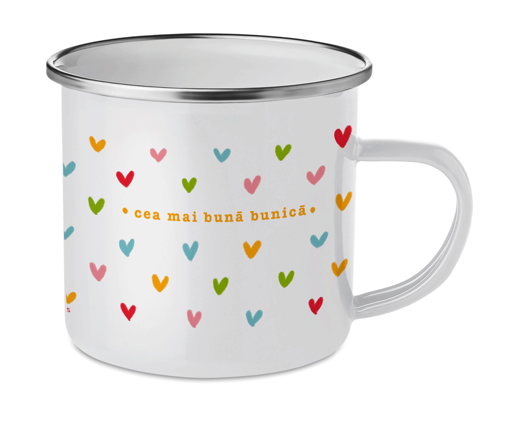 Cană emailată "Cea mai bună bunică" - Personalizabil