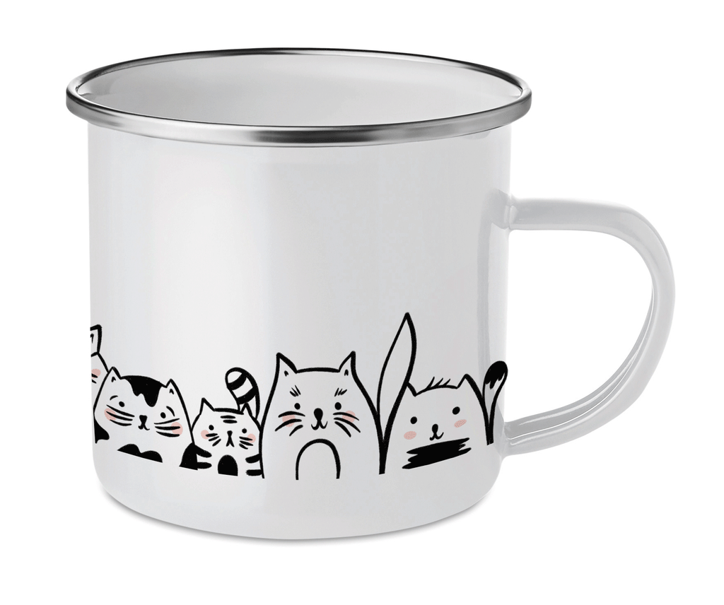Cană emailată Pisicuțe