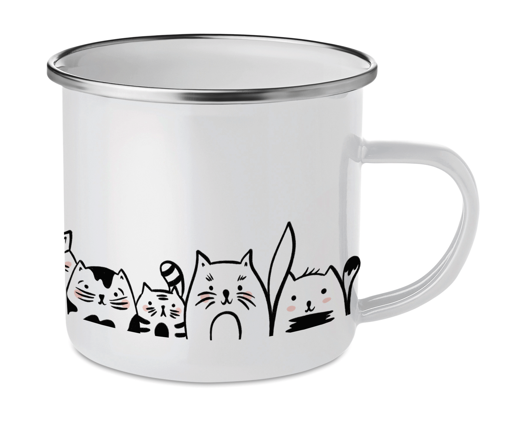Cană emailată Pisicuțe