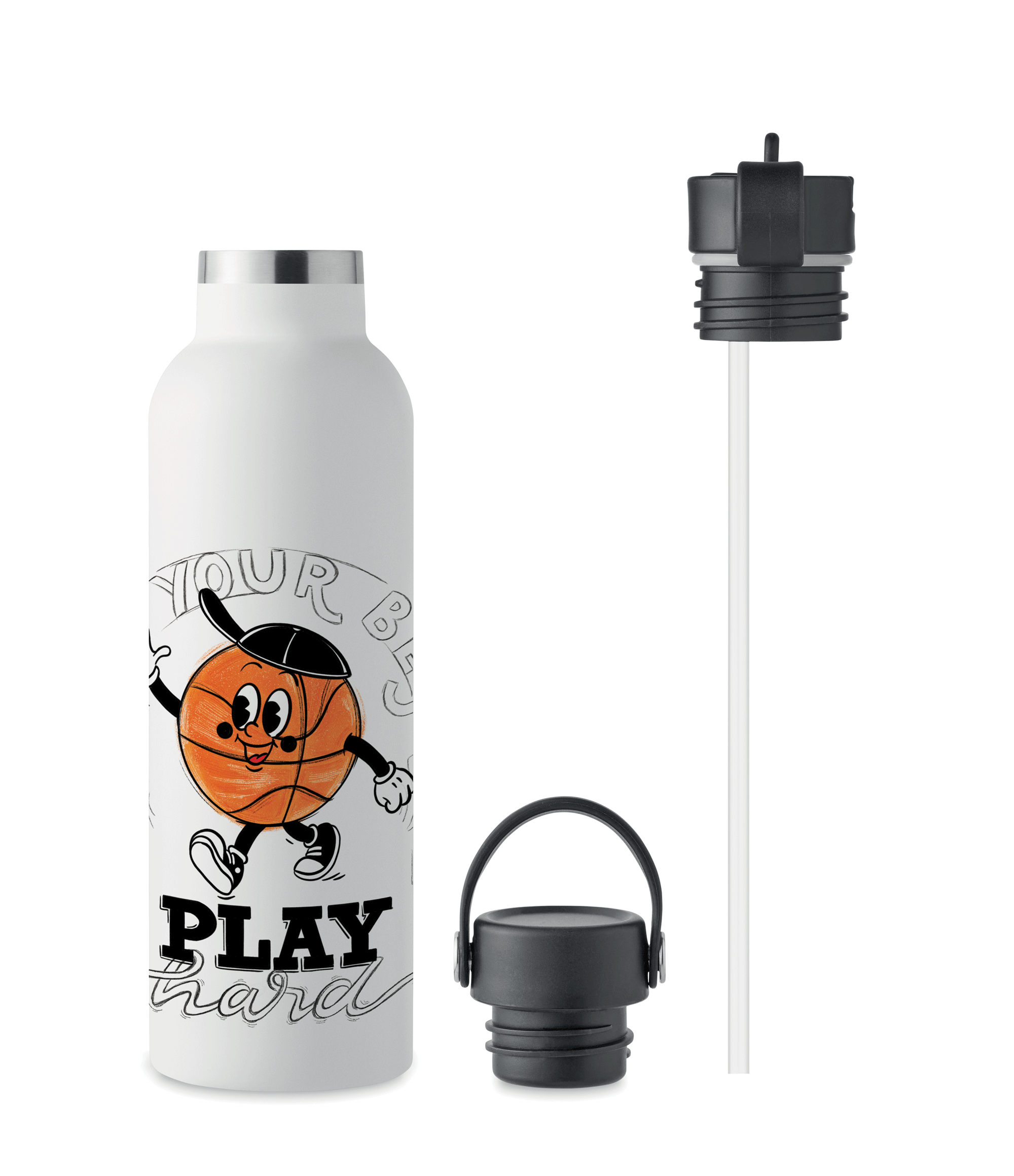 Termos cu doua capace Basketball - 750ml