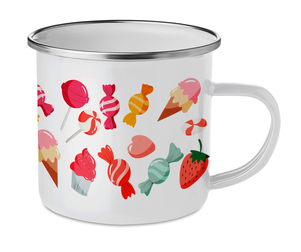 Cană emailată dulciuri