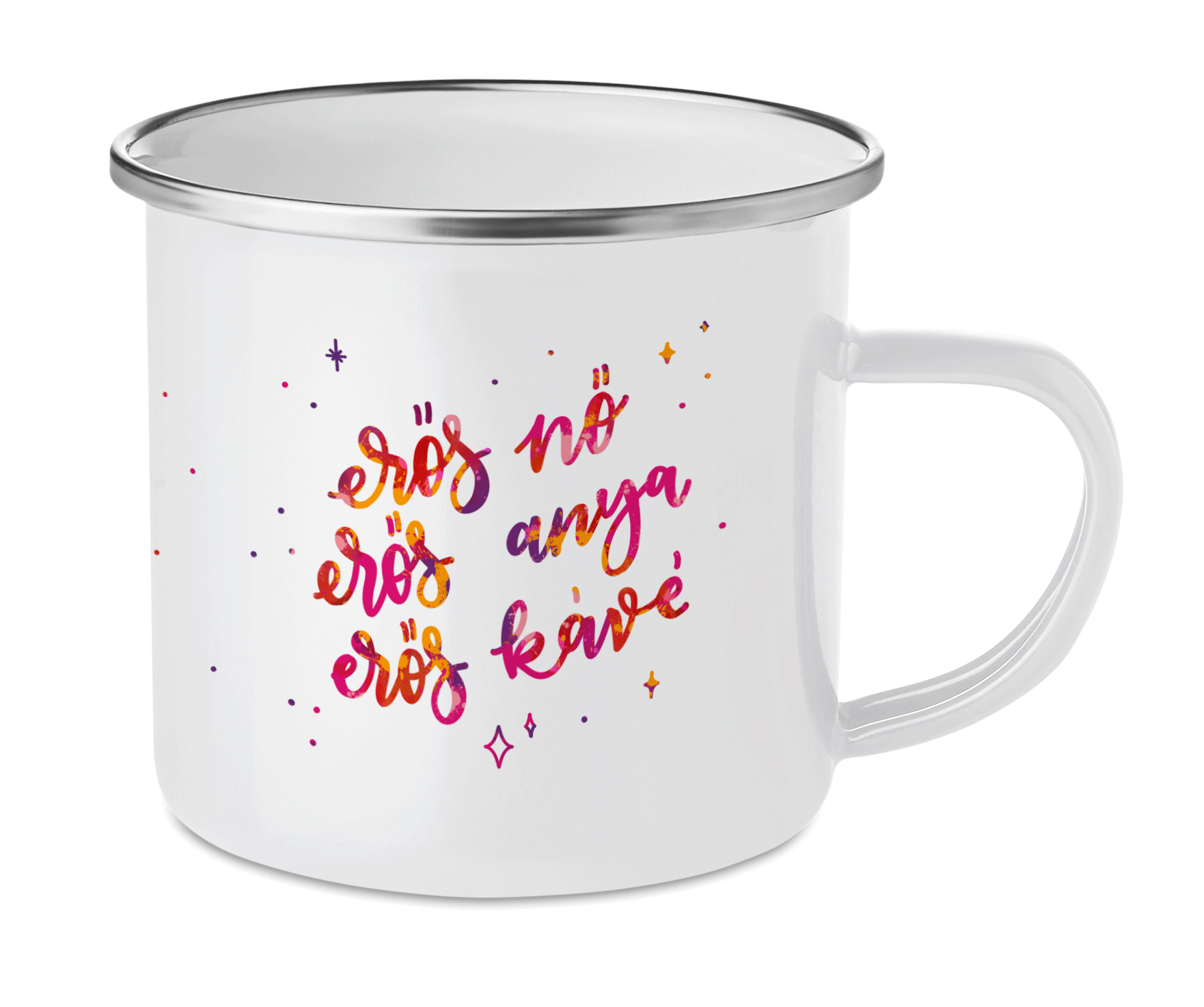 "Erős nő, erős anya, erős kávé" Cană emailată