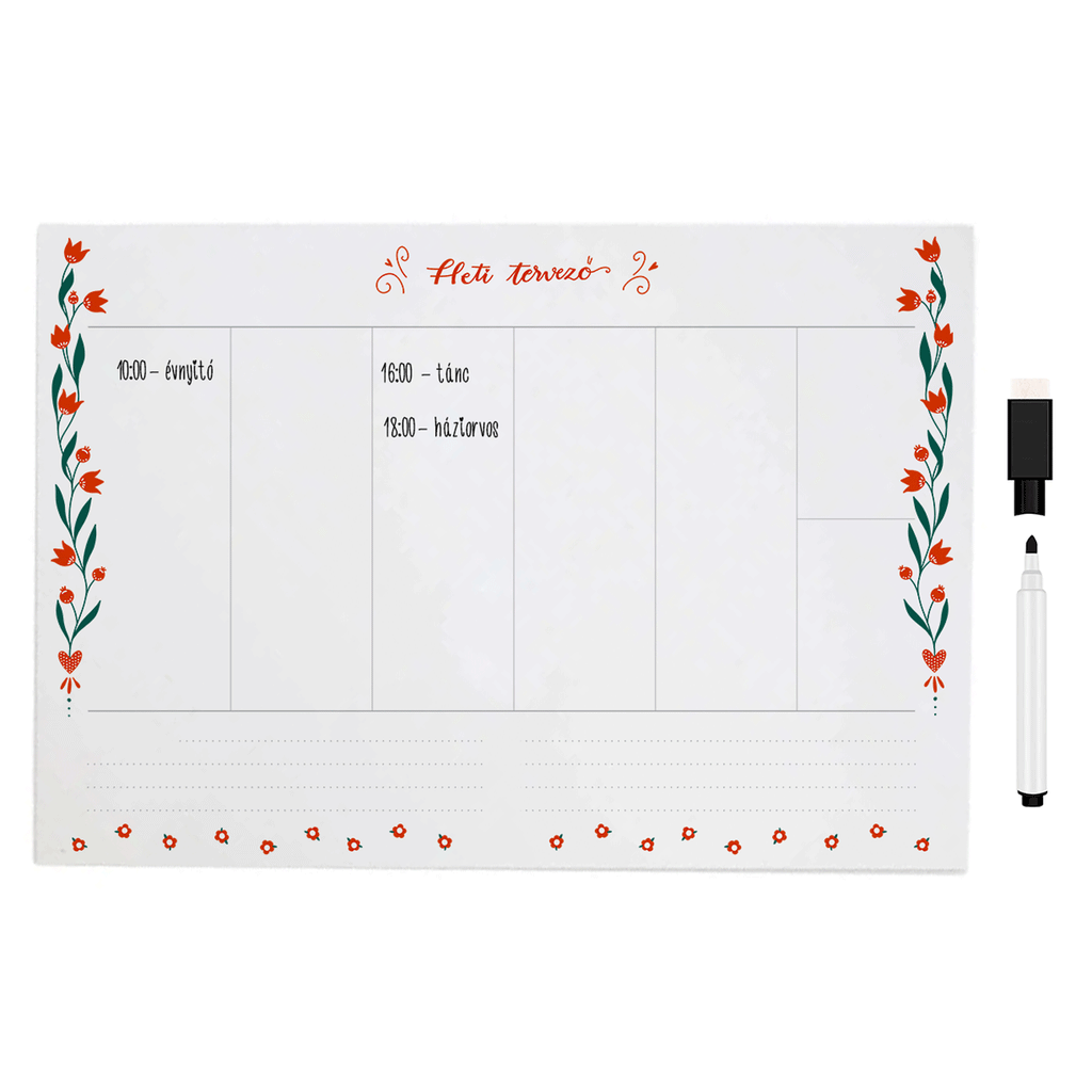 Planificator magnetic din metal – săptămânal sau lunar – Lalele