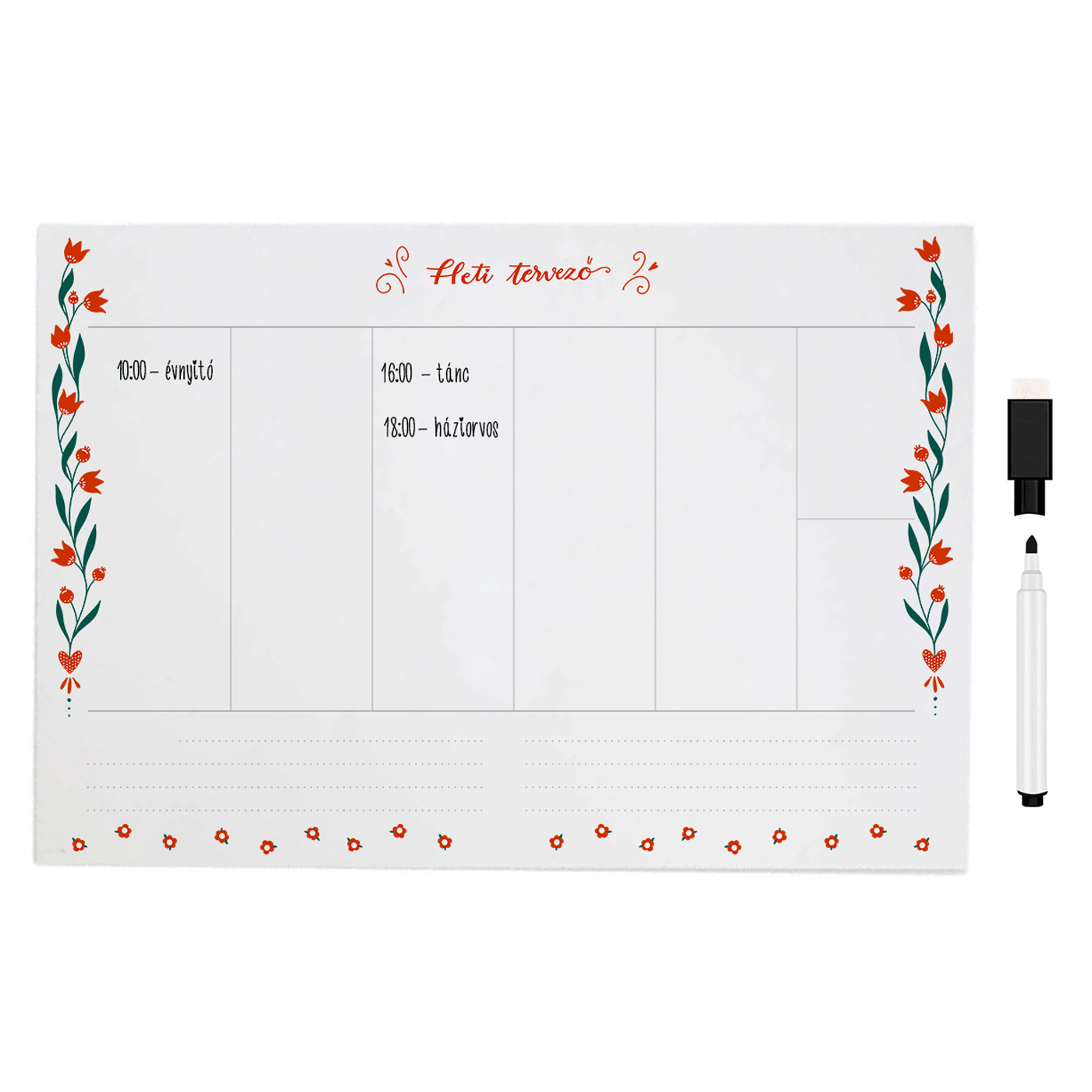 Planificator magnetic din metal – săptămânal sau lunar – Lalele