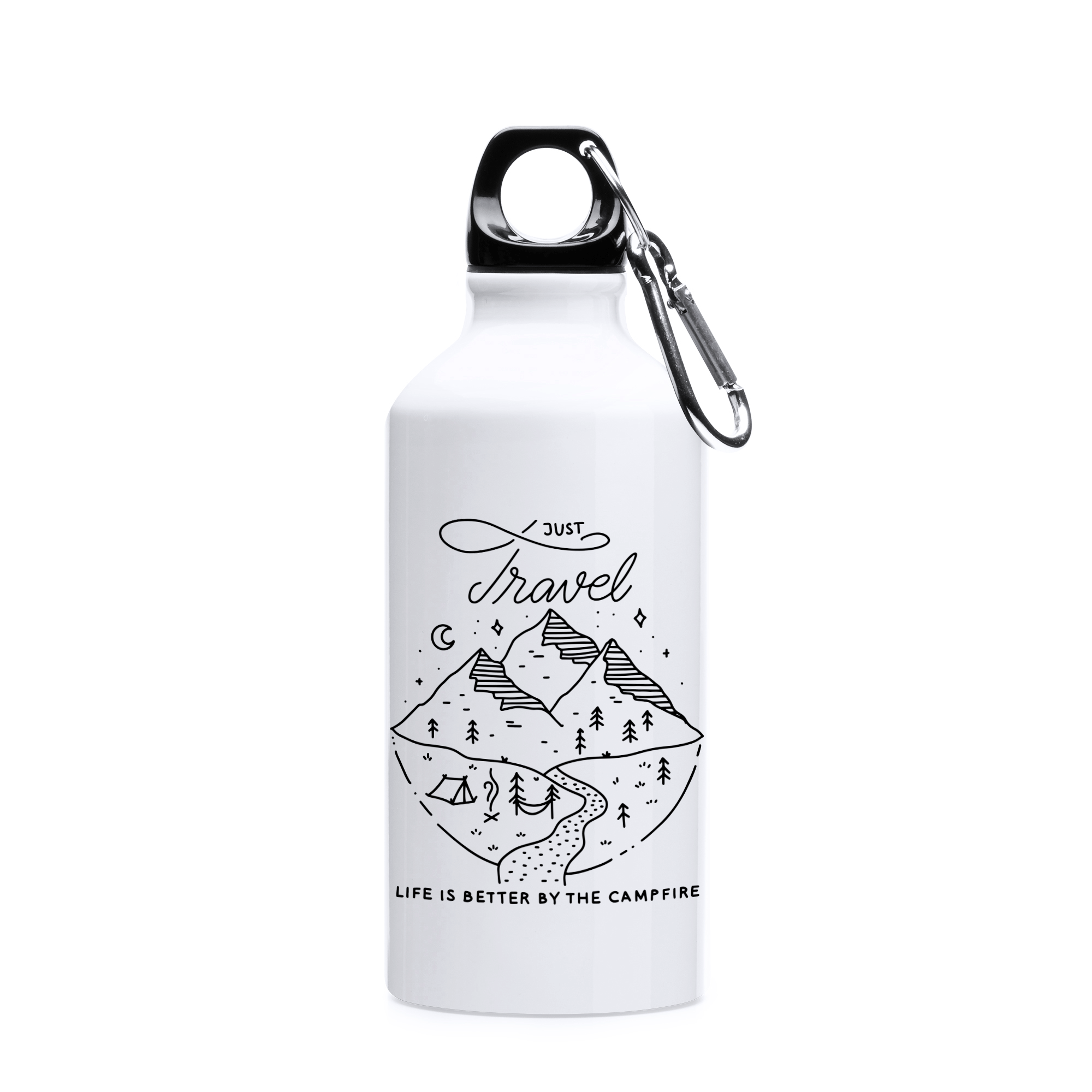 "Just travel..." Sticlă pentru apă din oțel inoxidabil 500ml