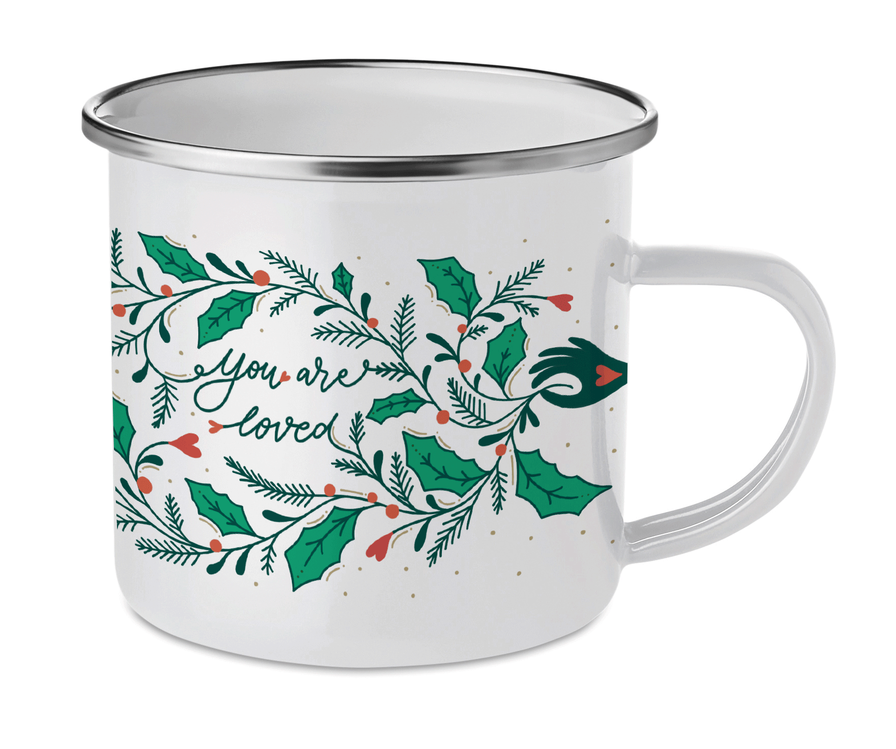 Cană emailată Crăciun "You are loved"