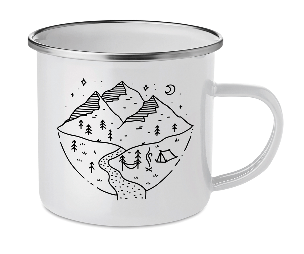 Cană emailată "Just travel"