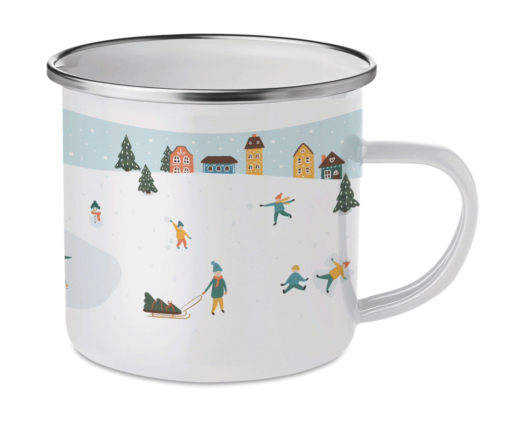 Cană emailată Craciun Winter wonderland