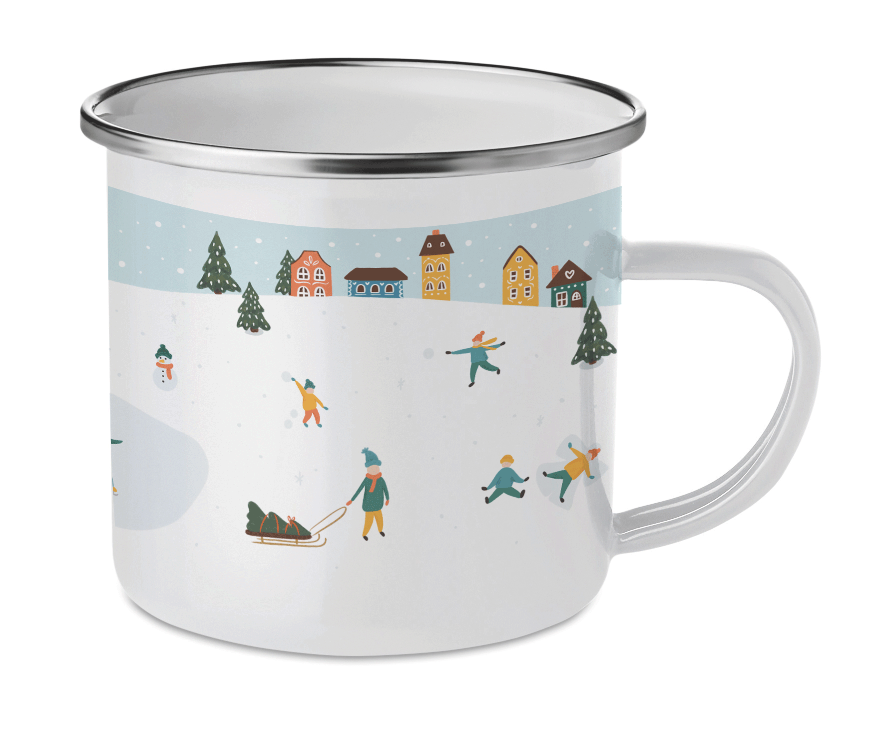 Cană emailată Craciun Winter wonderland
