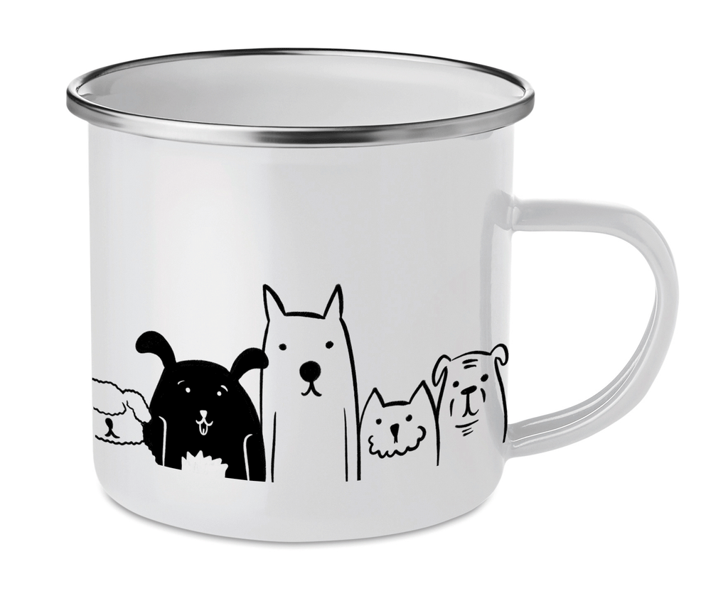 Cană emailată Căței