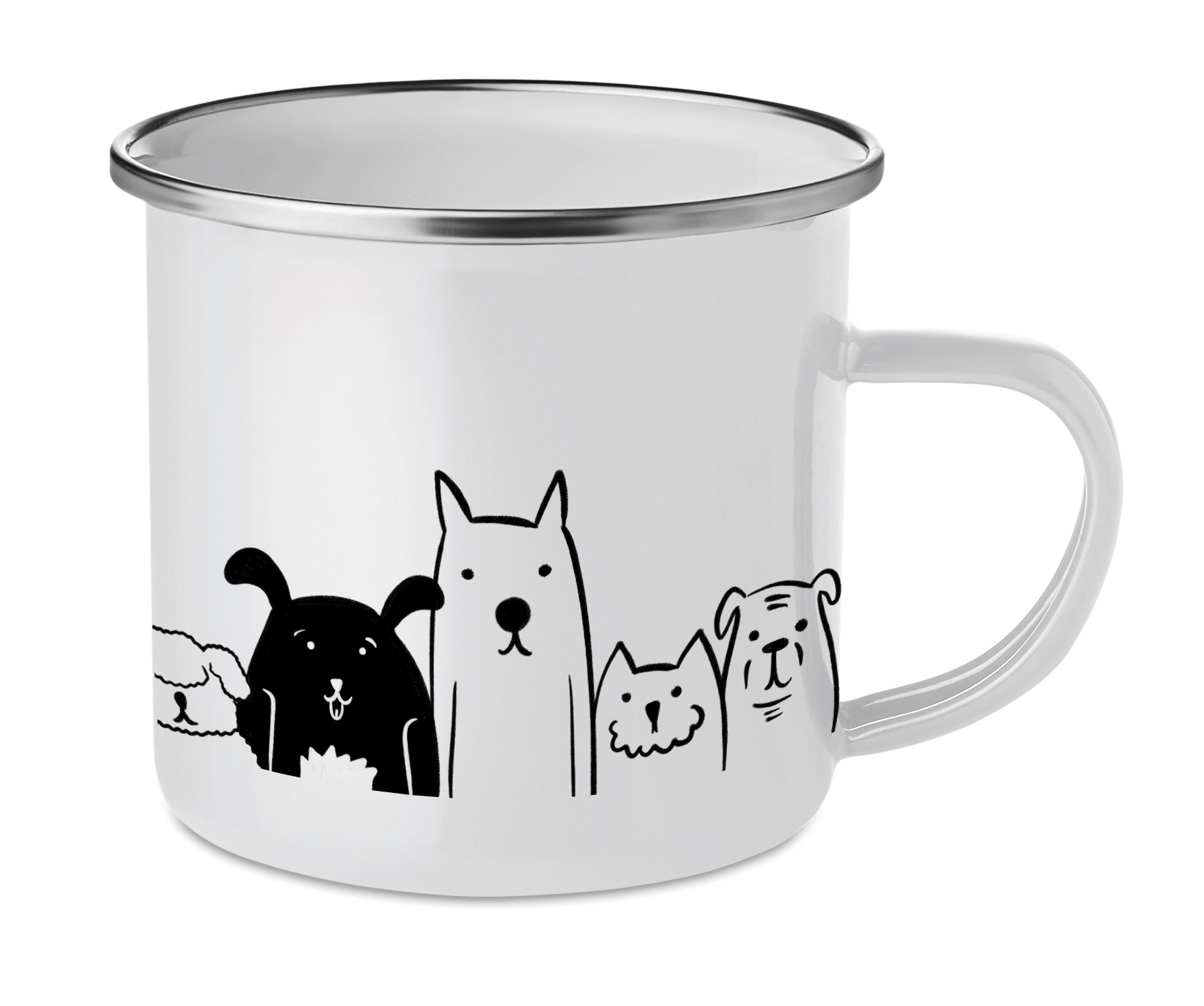 Cană emailată Căței