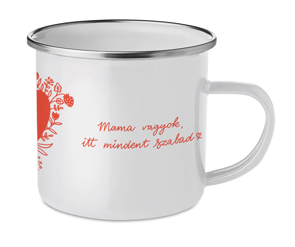 Cană emailată "Mama vagyok, itt mindent szabad"