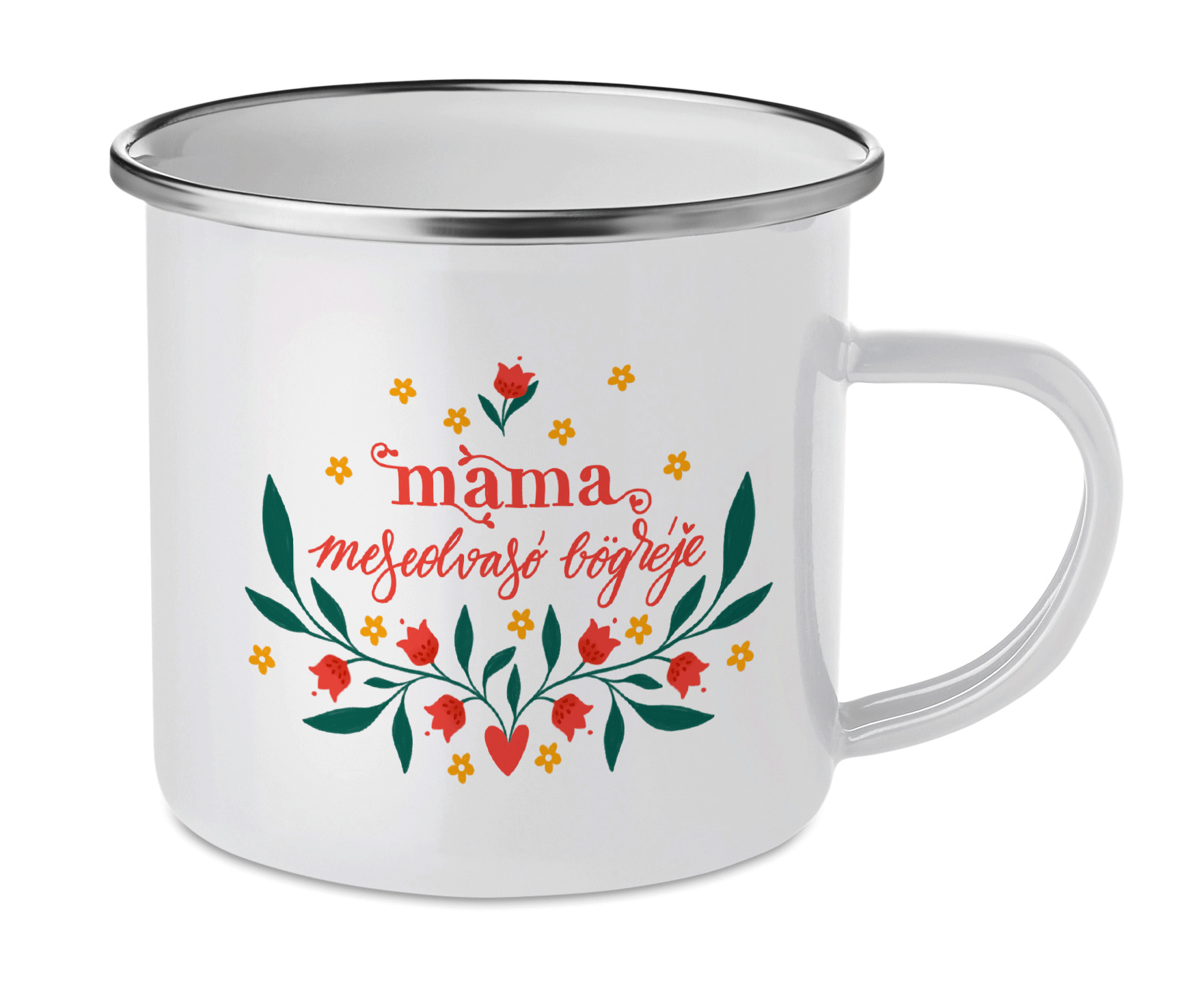 Cană emailată "mama meseolvasó bögréje"