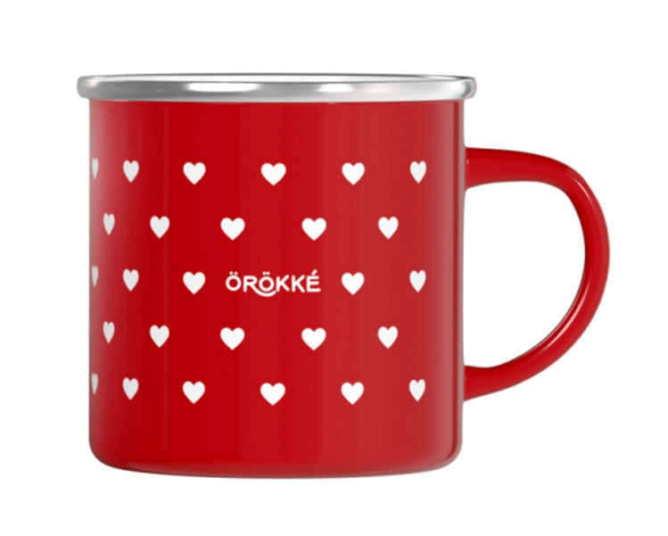 "Örökké" Cană emailată - ROȘU