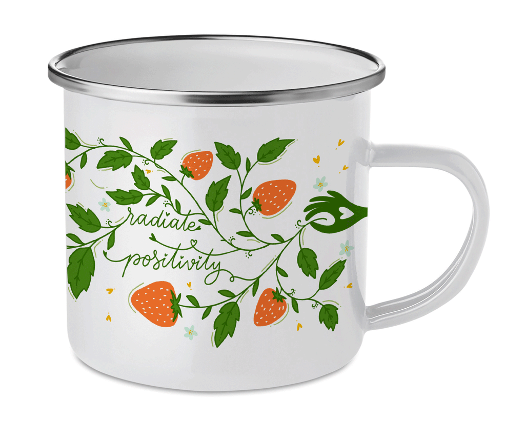 Cană emailată "Radiate positivity"