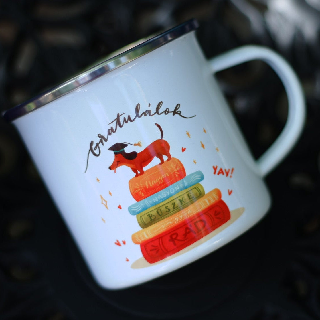 Cană emailată – „Felicitări"
