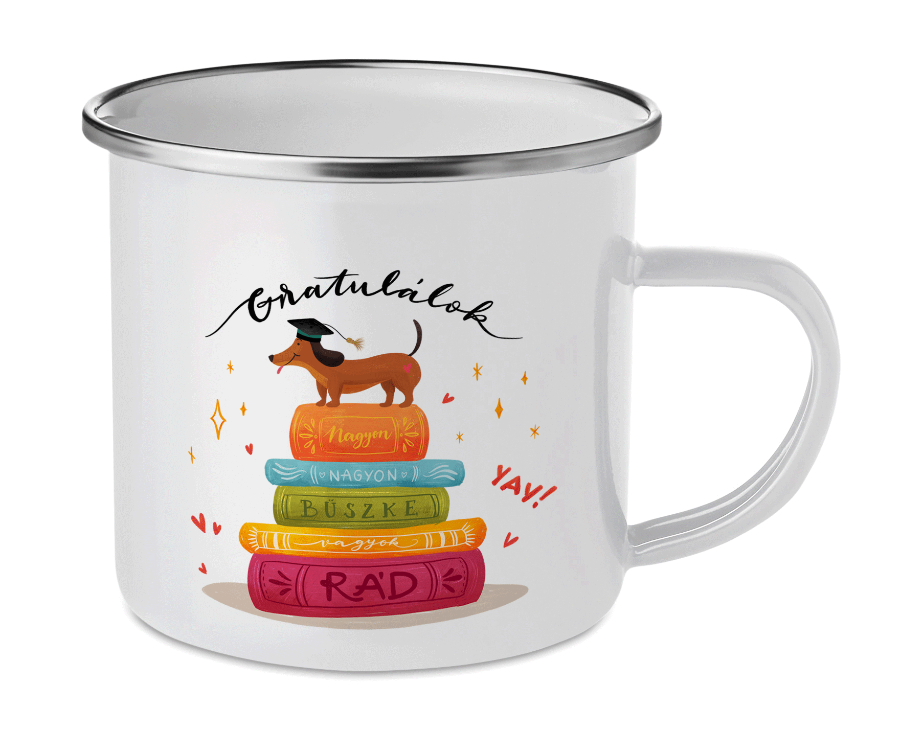Cană emailată – „Felicitări"