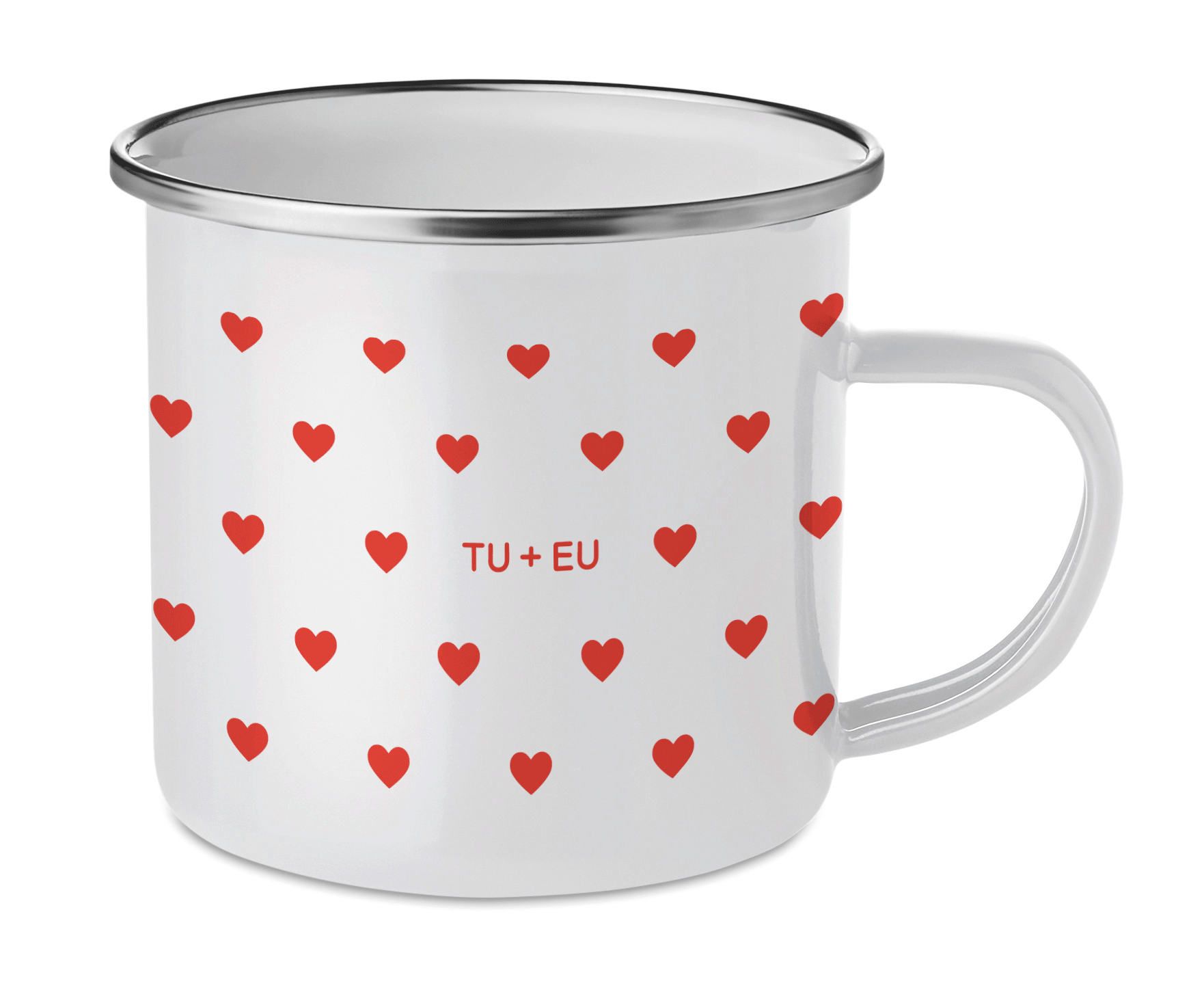 Cană emailată "TU+EU"